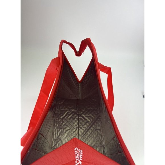 Food Insulated Red Thermal Tote Reusable w/ Zipper Food Delivery Shopping Bag - Picture 2 of 9